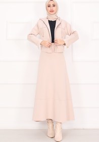 Resim Esre Store 4560 - Scuba Kumaş İkili Tesettür Takım Bej 
