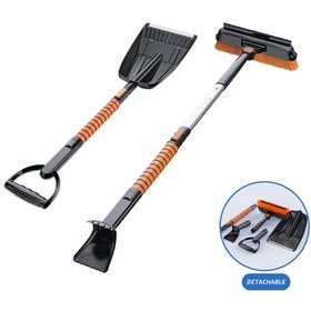 Resim Araba İçin 5'i 1 Arada Buz Kazıyıcılar Ölçeklenebilir Kar Fırçası Köpük Saplı Kar Küreği 180 Katlanabilir Fırça Başlığı Kurulumu Ve Sökümü Kolay 