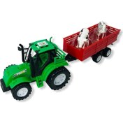 Resim Medska Hayvan Taşıyan Traktör Romörklü Sürtmeli 