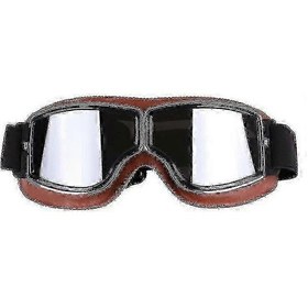 Resim Harley Off-road Motosiklet Gözlükleri Retro Stil Ve Rüzgar Geçirmez Outdoor Visionkahverengi Gümüş 