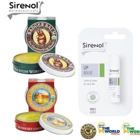 Resim Badger Balm El ve Ayak Kremi 2 x 21 G + Sirenol Organik Dudak Balmı 