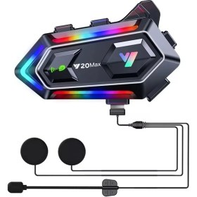 Resim Y20 Max Motorcu Intercom – Bluetooth, 10 Saat Pil, Yüksek Ses Kalitesi, Su Geçirmez 