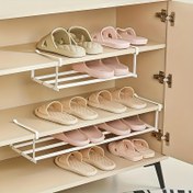 Resim 3 adet Genişletilebilir Ayakkabı Rafi Seti - Alan Tasarrufu Sağlayan Dolap Düzenleyici, Kolay Kurulum, Spor Ayakkabılar ve Elbise Ayakkabılar için Uygun, Ayakkabı Saklama Kutusu 