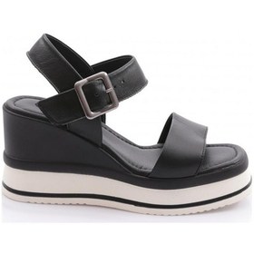 Resim Dgn 400-24170 Kadin Mega Kalin Taban Sandalet Siyah 