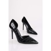 Resim Shoeberry Kadın Massy Siyah Kroko Stiletto 