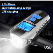 Resim Lemestar Usb Şarjlı Bisiklet Farı - 120db Korna, 4 Işık Modu, Su Geçirmez 