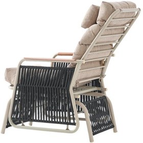 Resim Rehome Space Ahşap Kollu Minderli Bahçe Koltuğu Bahçe Sandalyesi Cappuccino 