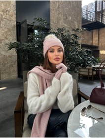 Resim LAGRANZE Rani Kadın Atkı Bere Eldiven 3 Lü Set 