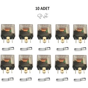 Resim on Adet Mini Role 12v. 5 Uçlu. 40 A. Far. Korna. Fan. Lpg Röle 