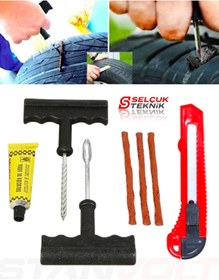 Resim STANVOLT 7 Parça Araba Motorsiklet Otomobil Bisiklet Lastik Tamir Kiti Seti 