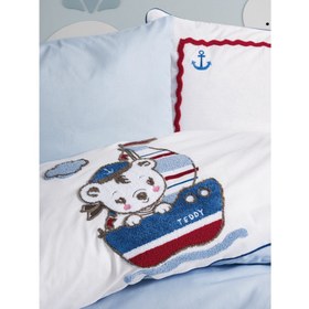 Resim Cotton Box Punch Nakışlı Bebek Nevresim Takımı Miniyo Mavi 