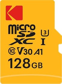 Resim Smartree Kodak Mikro SD kart, 128 GB, UHS-I U3 V30 A1 microSDHC/XC – Mikro SD hafıza kartı – 95 MB/s'ye kadar okuma hızı – yazma hızı maks. 85 MB/s – ek bellek multimedya cihazları 