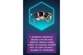 Resim Beruflic Dijital Göstergeli Powerbank Bluetooth Kulaklık ve Yeni Nesil Amoled Ekran Akıllı Saat 