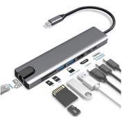 Resim 8 In 1 Ethernet Sd Usb Type C Hub Hdmı Girişli Macbook Çevirici (530349356) 