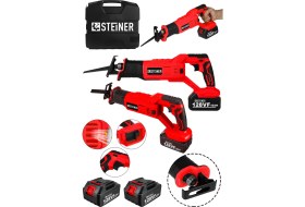 Resim Steiner Alman 128 Vf 10AH Kömürsüz Motor Kemik Ahşap Demir Kesmetilki Kuyruğu Akülü Testere Makinesi Kırmızı 