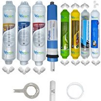Resim Pemax Water Solutions Kapalı Kasa Su Arıtma Cihazlarına Uygun Eco 8'li Pallas Mebran Alkali-Mineral-Detox Set 