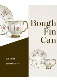 Resim Mien Bough 90 Ml Porselen Türk Kahvesi Fincanı Takımı 6 Kişilik Desenli Kahve Fincan Seti Beyaz 
