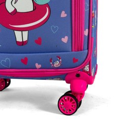 Resim Flamingo Unicorn Desenli 4 Tekerlekli Çocuk Valizi, Eğlenceli Seyahat Arkadaşı - Flamingo Unicorn Desenli 