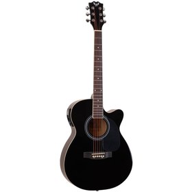 Resim Angel AFG100CE-BK Siyah Cutaway Elektro Akustik Gitar 