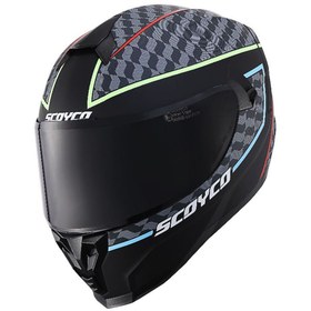 Resim Scoyco Double Ve Güneş Vizörlü Full Face Motosiklet Kaskı 