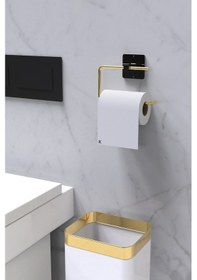 Resim Karteya Yapışkanlı Gold Tuvalet Kağıdı Tutacağı/tuvalet Wc Kağıtlık Gold 