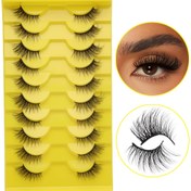 Resim 10 Çift Hafif Yarım Göz Sahte Kirpik - Günlük Kullanım & Özel Günler İçin Doğal Görünüm, 3D Kabarık & Kalın, C/D Kıvrım, Çeşitli Uzunluklar (10-12mm'den 16-18mm'ye) 