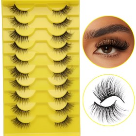 Resim 10 Çift Hafif Yarım Göz Sahte Kirpik - Günlük Kullanım & Özel Günler İçin Doğal Görünüm, 3D Kabarık & Kalın, C/D Kıvrım, Çeşitli Uzunluklar (10-12mm'den 16-18mm'ye) 