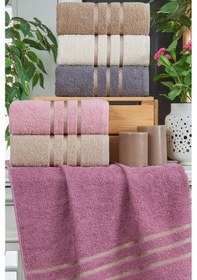 Resim 6lı El Havlu Seti 50x85 Bakır Kahverengi-bej-mor-pudra-a.kahve-mürdüm Kahverengi-bej-mor-pudra-a.kahve-mürdüm 