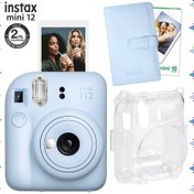 Resim Fujifilm Instax Mini 12 Fotoğraf Makinesi + 10'lu Film + Laporta Albüm + Şeffaf Kılıf Seti Mavi 