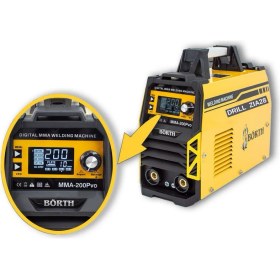 Resim Börth Pro Professional 200 Amper Inverter Kaynak Makinesi Drıll ZIA28 