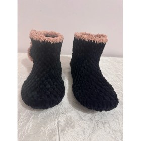 Resim Merut Style El Örgüsü Kadife Ip Yandan Düğmeli Ev Botu Panduf 