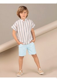 Resim Denokids Ollie&Olla Çizgili Dokuma Erkek Çocuk Gömlek Çok Renkli 