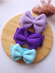 Resim SeherBebeButik Kız Bebek & Çocuk Fiyonklu Bandana 3'lü Set 
