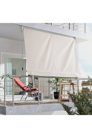 Resim ENLIS 245x245 Balkon Tentesi Bej Manuel Kollu Güneşlik Balkon Teras Tente 