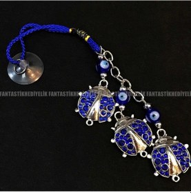 Resim Uğur Böceği Nazar Araba Hediyesi Vantuz Otomobil Dikiz Ayna Süsü 