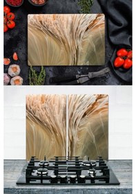 Resim Takım Halinde Açık Dalga 20x30 cm Kesme Tablası ve 60x52cm Cam O 