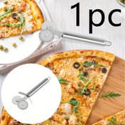 Resim 1 adet Premium Paslanmaz Çelik Pizza Kesici Tekerlek - Dayanıklı, Çok Amaçlı Mutfak Aracı Yuvarlak Saplı Kolay Dilimleme & Bulaşık Makinesinde Yıkanabilir, Pizza Aksesuarları 