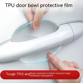 Resim 8 Parça TPU Kapı Kolu Koruyucu Film Seti - Şeffaf, Çizilmez Kulp Koruma Çıkartmaları, Kolay Uygulanabilir, Dayanıklı Vinil Malzeme 