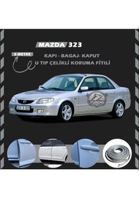 Resim Mazda 323 Oto Araç Kapı Koruma Fitili 5 Metre Parlak Gri Renk 