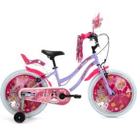 Resim Bisan Queen Çocuk Bisikleti 30 Cm V Fren 20 Jant 1 Vites Metalik Lila Pembe Mor 