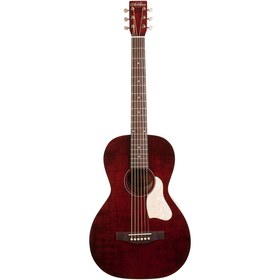 Resim Art & Lutherie Roadhouse Parlor-Style Elektro Akustik Gitar (Tennessee Red) 