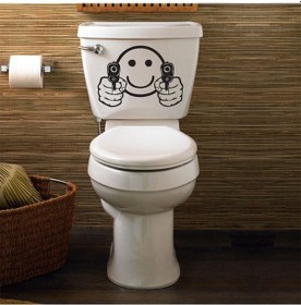 Resim Wc Klozet için Ateş Ediyor Sticker Yapıştırma Model1 