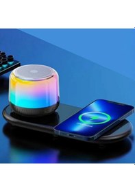 Resim Kablosuz Şarjlı Bluetooth Hoparlörlü Telefon Standı 