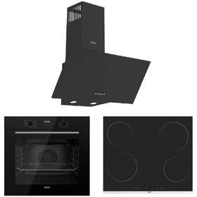 Resim Ferre Flowart Serisi (QBL63CS MS261 Elektirikli Ocak D086) Ankastre Set 