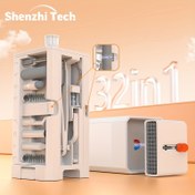 Resim Shenzhi Tech 32'li Çok Fonksiyonlu Klavye Temizleme Fırçası Seti, Kulaklık ve Kamera için Kulak İçi Temizlik Kalemi, PC Dizüstü Bilgisayar Telefon Airpod 