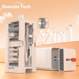 Resim Shenzhi Tech 32'li Çok Fonksiyonlu Klavye Temizleme Fırçası Seti, Kulaklık ve Kamera için Kulak İçi Temizlik Kalemi, PC Dizüstü Bilgisayar Telefon Airpod 