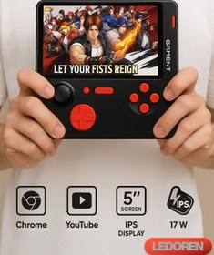Resim L'eDoren GameMT E5 Elde Taşınabilir Youtube Chrome Oyun Konsolu 5000 mah 2 in 1 Hızlı Şarj Cihazı 17 W Retro 