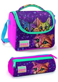 Resim Coral High Pembe Mor Kedi Kız Çocuk Beslenme Çantası Seti Çok Renkli 