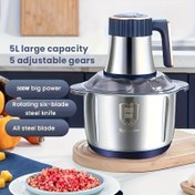Resim Cop Rose 5L Paslanmaz Çelik Gıda İşleme Makinesi, 6 Bıçaklı Sistem - Hızlı Et Kıyma & Sebze Doğrayıcı, 5 Hız, Soğan, Sarımsak, Salatalar İçin Mükemmel - Kış İçin Temel Mutfak Aleti 