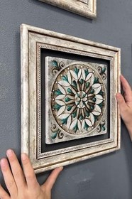 Resim Oscar Stone Decor Çerçeveli Tablo Taş Duvar Dekoru 30 X 30 Cm Eskitme Desenli Tasarım Mermer Cdd3030-224 